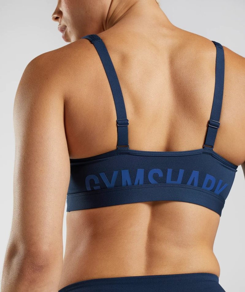 Women's Gymshark Fraction Sports Bra Navy | CA 7D0A15